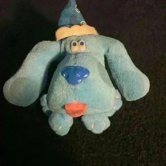 Vintage Blue Clues Small Plush Dog Made for Motts with Party Hat 1998 Viacom 4” - Picture 6 of 7